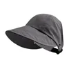 Berets Women Summer Gardening Cap Kapian Ladies Great Brim Hat Ochrona słońca z dziurą do podróży