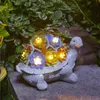 Статуи солнечной черепахи с солнечными светодиодными светильниками на открытом воздухе декор для газона животные украшения для садового балкона украшения 240419