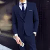 Terno masculino masculino terno de casamento elegante negócios formal conjunto com calças de casaco esbelto vestido de vesti clássico vestido de cor sólida de cor sólida