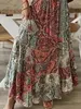 Saias Moda Long para mulheres Bohemian Salia de praia Loja Cantura elástica alta verão elegante roupas doces maxi femme