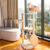 SCRAYERS TOURS DE CONDO TAIR TAIR TAIR TROP, meubles pour animaux de compagnie, lit de sommeil spacieux pour chats, grattement de hamac, poteau de sisal et balles de jouets pour chats