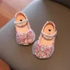 Живорочные туфли принцессы Sequints Crystal Dream Sparkly Children Ballet Blats 26-36 Три цвета осень красивые дети Мэри Джейн 240416