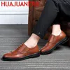 Casual schoenen Men Office Classic Oxford voor mode Italiaans gedrukt merkleren platform