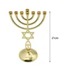 Posiadacze świec Manukkah Menorahs Holder 7 Odgałęzienie Zabytkowe Zaprojektowane szerokie solidne baza Candelabra Menorah Candlestick Ozdoby