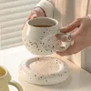Кружки Pangpang Ceramic Coffee Cup Plate Office Home Water Cups Set Nordic Art Design Завтрак молоко