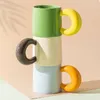 Mugs Moon Cup Handle handgreep keramische kopjes creatieve handgemaakte mode Milk koffie-cup lekvrije thee-cup Koreaans stijl geschenk aan vriendin