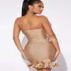 Champagne sexy robes de soirée courtes 2024 plis chérie aso ebi robe de bal élégante femme formelle de fête spéciale robe de fête chic.