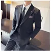 Garnitury męskie (kurtki kamizelki) Business Podwójny męski mężczyzna Slim Fit Solid Color Dress Man Man Fashion Tuxedo 7xl