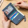 Nova carteira curta da moda com grande capacidade para mulheres japonesas Carteira RFID zíper do cartão de bolsa de moeda