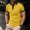 Mens Europe and America crossborder shoulder color matching casual fashion sports shortsleeved POLO shirt 240412