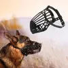 Appareils pour chien Plastique et cuir Strong Muzzle Panier de bouche de conception des sangles de réglage anti-morsure Masque pour petit moyen grand