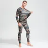 Herren thermische Unterwäsche 2 -teilige Trainingsanzug Männer Kompression MMA Langarm T -Shirt Rashgard Kit Camouflage Sweatshirt Leggings Fitness