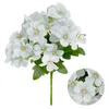 Decorative Flowers 5-branch Artificial Flower Bouquet Simulation Floral Decor Wedding Party Cloth Fake Home Light Blue