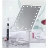 Compacte spiegels 360 graden rotatie make -up spiegel verstelbaar 16/22 LED's verlichte led touch Sn draagbare lumineuze cosmetische zwart/wit/p otq1c