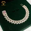 Heavy Hip Hop Big Size 925 Silver 10k Solid Yellow Gold Mossanite Chain 18mm Vvs1 Lab Grown Diamond Iced Out Cuban Link Bracelet