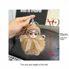 Keychains Plush Doll Pompom Sleeping Baby Keychain suave de moda suave llavero lindo bolso colgante