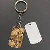 Dog Tag Sublimation Blank Camouflage Keeychains Trasferimento Stampa Fai da te Case personalizzate Tocchetto stampato due lati