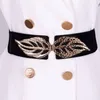 Riemen trui decoratieve brede taille riem retro elastische gespbende kledingvoorraden jurkriem elegante tailleband vrouwen