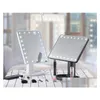 Miroirs compacts à 360 degrés Rotation Makeup Miroir réglable 16/22 LEDS LED LED TOUCH SN PORTABLE LUMÉTIQUE COSMÉTIQUE NOIR / WHITE / P OTQ1C