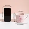 Tassen 1 Stück Flamingo Marmor gedruckt Kaffeetasse Keramik Kaffeetasse Wasser Tasse Sommergetränk Hochzeits Geburtstag J240428