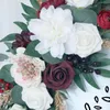 Flores decorativas cilecidas 2pcs bem -vindo a sinal artificial de prisioneiros florais centerpieces peças de casamento de casamentos arranjos de vegetação para o jardim de arco de parede