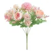 Decoratieve bloemen Autumn Peony Artificial Silk Flower Home Wedding Valentijnsdag Decoratie Kerstarrangement Rose Fake Floral Bride