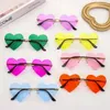 Sunglasses Trendy Party Cosplay Costume Metal Sun Glasses Rimless Heart Heart-Shaped Pink Hippie