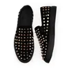 Casual schoenen IGXX Elastische klinknagel voor mannen Black Punk Metal Spikes Herenclubs Flats Loafers Echte lederen motorfiets