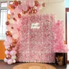 60CMX40CM Różowe panele ścienne kwiatowe Sztuczne kwiatowe tło na przyjęcie weselne Baby Bridal Shower Silk Faux Christmas Wall 240417