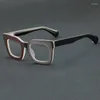 Zonnebrillen frames Europese en Amerikaanse persoonlijkheid gestreepte schildpadschaalglazen frame retro grote vierkante bijziendheid kan worden afgestemd op WI