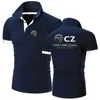 Polos para hombres Cz Ceska Zbrojovka 2023 Hombres NUEVA VENTA SUMERA Moda Algodón ALGOY POLOS CAMISO DEL CAMISO CALIFICADO COLOR SLIM TOP TOP T240425