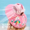 20pcs/lot夏の子供サンハットキッズアウトドアネックイヤーカバーアンチUV保護ビーチキャップキッズボーイガールトラベルフラップキャップ1〜19年