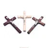 Decoratieve beeldjes 5 stcs houten Christus Jezus voor kruis lijden standbeeld religieus gebed kruisbeeld hangende hangerse hand vasthouden