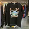Rhud T Shirt Mens Designer Koszulka graficzna koszulka Trening do mężczyzn dla mężczyzn Bawełniane bawełniane tshirty vintage krótkie rękawie man man strój uliczny