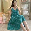 Women's Sleepwear Summer Viscose Night Dress Casual Women Nightgowns Sleeveless Lady Loungewear Solid Color Pajama Sleeping