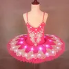 RUORU Professional Led Light Swan Lake Ballet Led Tutu Girls Ballerina Dress Kids Ballet Dress Dancewear Stage Party Party Costuums 240426