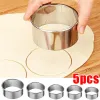 Moulds 5/1pcs Round Biscuit Mold Stainless Steel Dumpling Skin Cutting Mould DIY Cake Pastry Baking Cutting Maker Tools Kitchen Gadgets