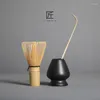 Teaware Sets 3 In 1 Matcha Set Bamboo Whisk Teaspoon Ceramic Matte Bowl Tranditional Tea Home Tea-making Tools Accessories Birthday Gift