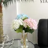 Fleurs décoratives Multicolor Simulated Hortensea Plantes Artificial Wedding Party Party Bouquets Home Table Decorations