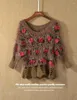 Les pulls des femmes un manches courtes 3d Rose Flower Mohair Femmes Hollow Out Crocheted Lady Pull