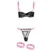 Bras Set di San Valentino Lingerie Sexy Women's Werend Set Sex Out Bandage Patchwork Bra Panty 4 pezzi erotici per femmina