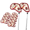 Copertina di ferro da golf 9 pezzi Protettore in stile gatto carino per regalo per il copricapo per i golfisti in pelle per forniture resistenti impermeabili 240425