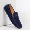 Casual Shoes Men's Loafers Leather Suede Flat Moccasins Men High Quality Comfortable Breathable Slip On Orange Blue Brown