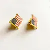 Broches 20pcs / 1Lot American Flag Lapel Pin United States USA Hat Tie Tack Badge Soft Email Metal