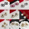 Ohrringe Designer -Studentohrungen für Frau Gold Diamond Ohrring Perl Kristallparty Hochzeitstag Geschenk Reifen Mode Schmuck Schmuck