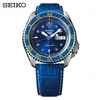 Wristwatches Men's Automatic Mechanical Watch Blue Anime Joint For Street Leather Strap 10Bar Waterproof Leisure