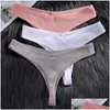 Mutandine da donna Donne morbide 3 pezzi/set di cotone comodo biancheria intima femmina di colore solido mutande perizoma perizoma Lingerie y fit design 22042 otrfo