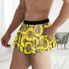 Men's Sleepwear Men Skirt Vintage Printed Pleated Mini For Elastic Waist Clubwear Panties Soft Breathable Underpants Unisex Male