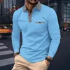 Primavera Autumn Men Camisa Polo Camisa informal Color puro Color puro