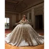 Dresses Full Lace Bridal Wedding Gowns Gorgeous Dubai Ball Gown Beading Arabic Off The Shoulder Church Vestido De Noiva Wly